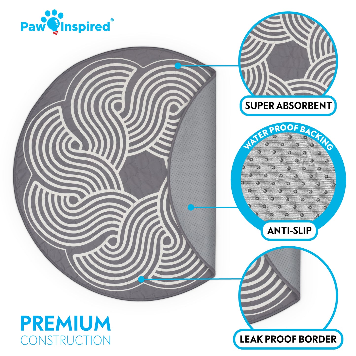 Round Designer Dog Pads