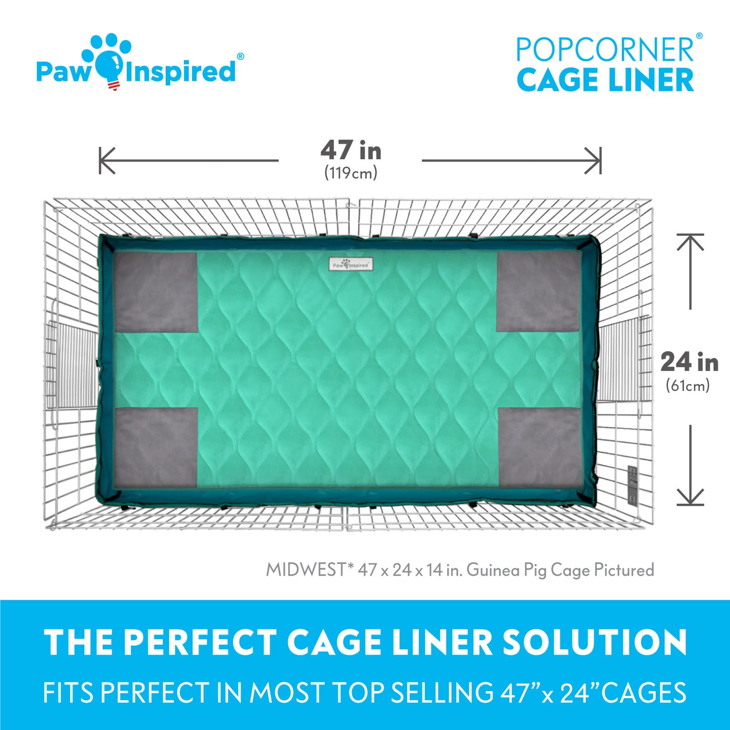 PopCorner® Washable Guinea Pig Cage Liners