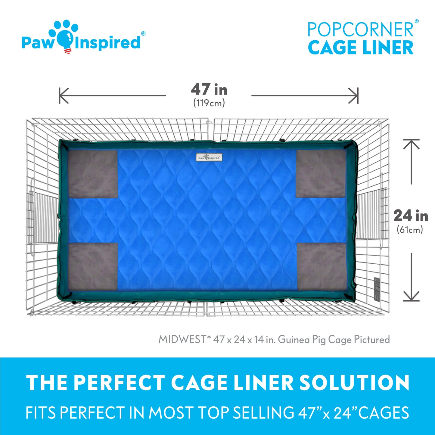 PopCorner® Washable Guinea Pig Cage Liners