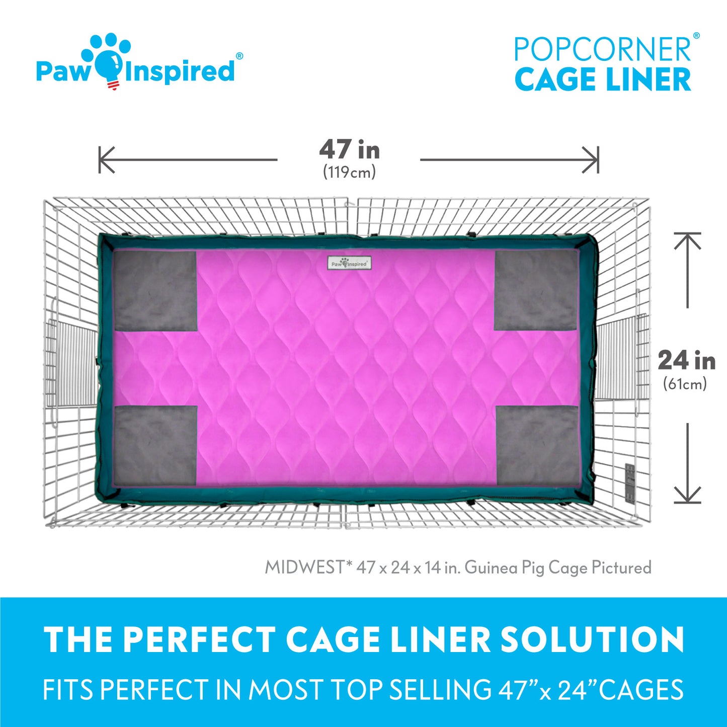 PopCorner® Washable Guinea Pig Cage Liners