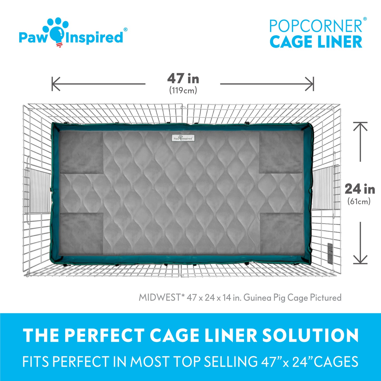 PopCorner® Washable Guinea Pig Cage Liners