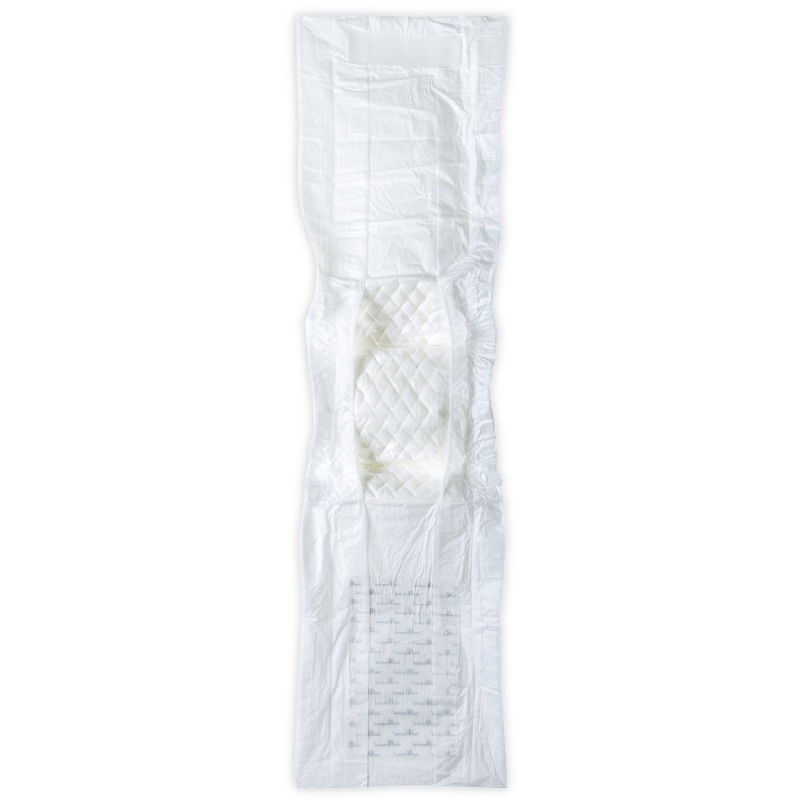 Paw Inspired disposable male dog wrap in large size, shown laid flat with quilted absorbent core visible.