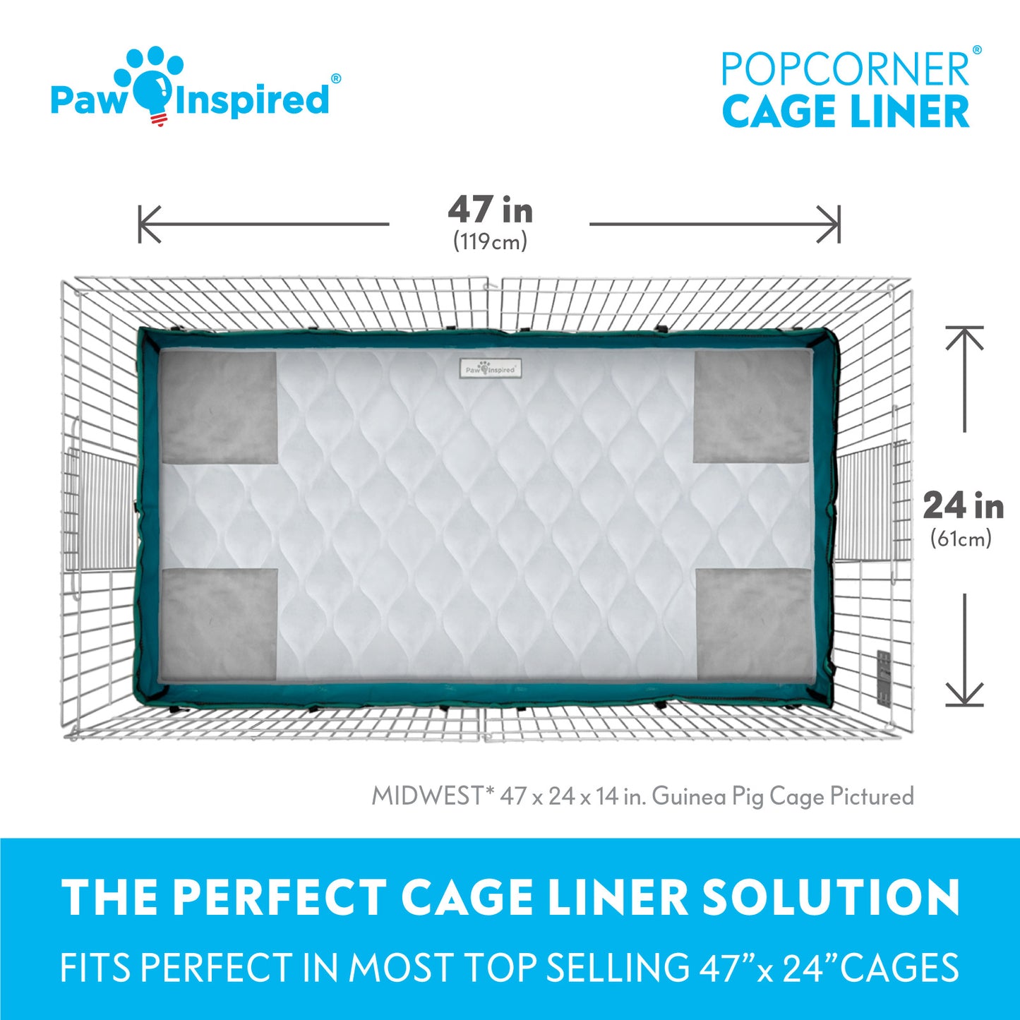 PopCorner® Washable Guinea Pig Cage Liners