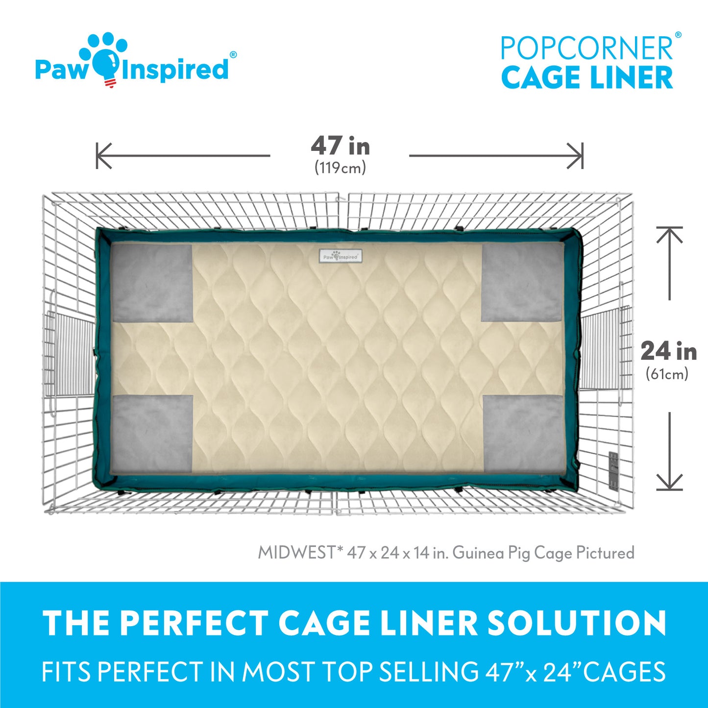 PopCorner® Washable Guinea Pig Cage Liners