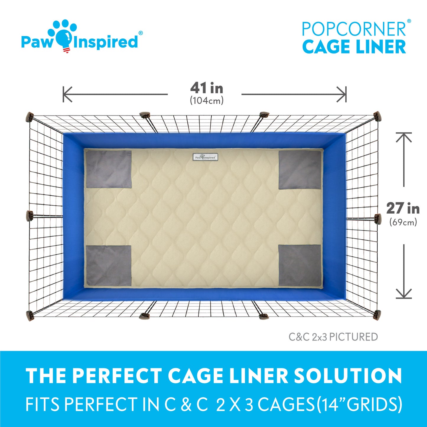 PopCorner® Washable Guinea Pig Cage Liners