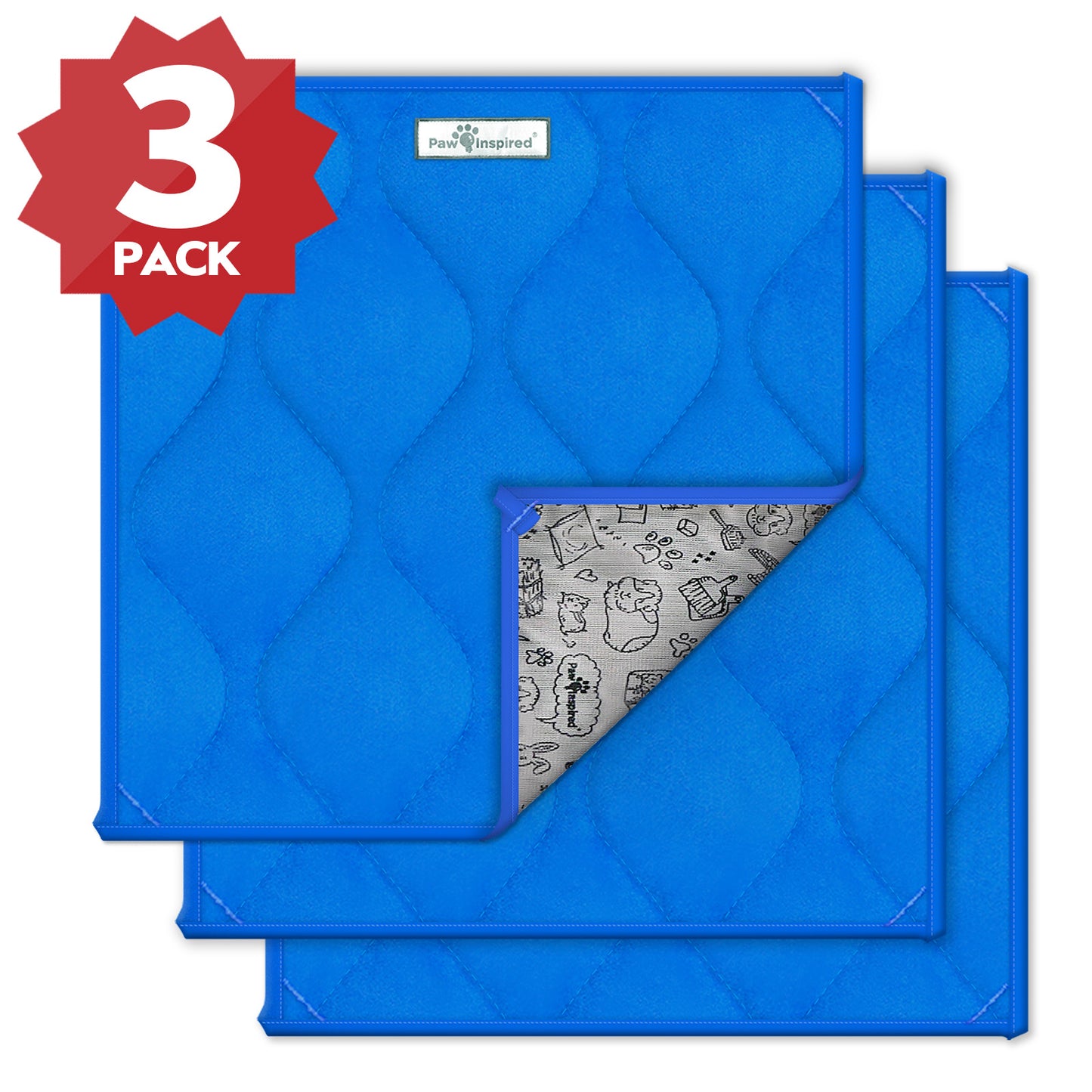 Washable 12”x12” Guinea Pig Cage Liner Pads (3 Count)