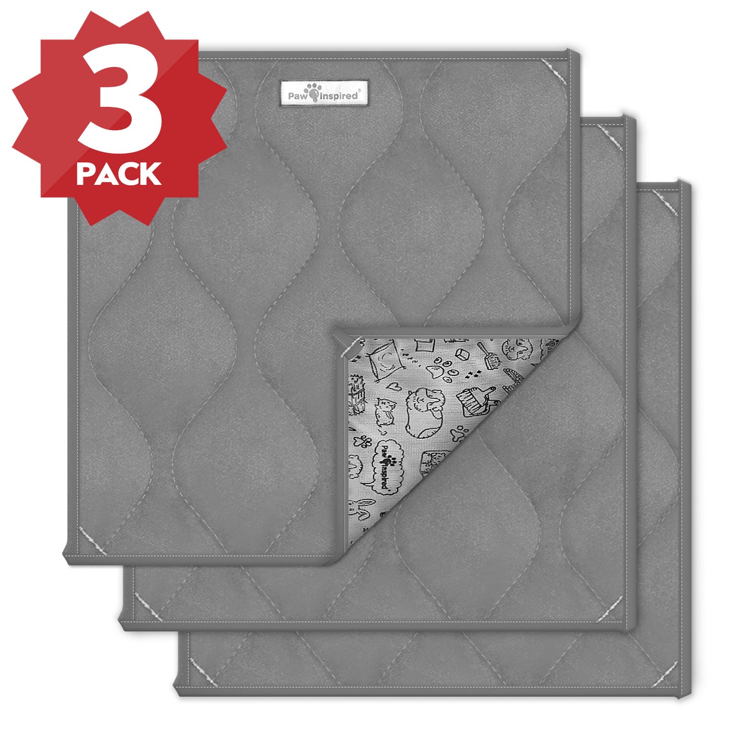 Washable 12”x12” Guinea Pig Cage Liner Pads (3 Count)