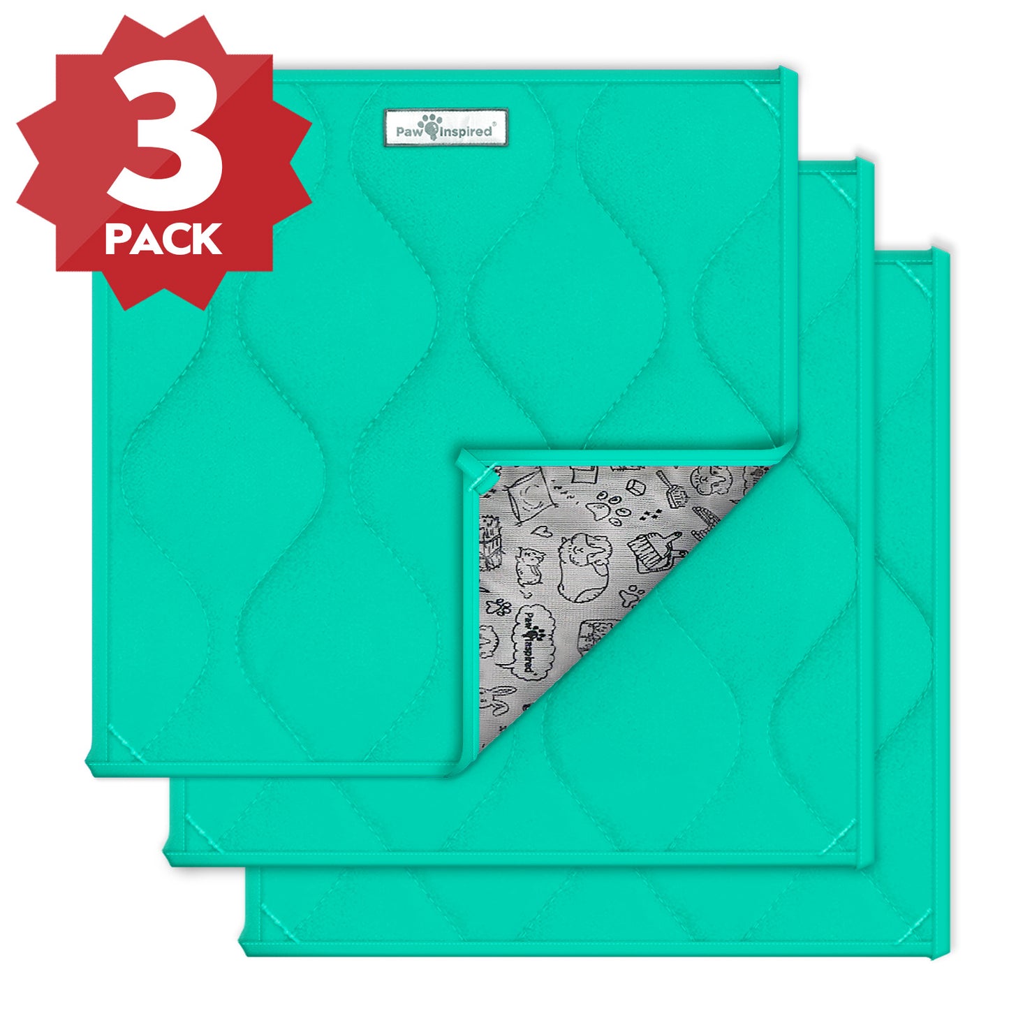 Washable 12”x12” Guinea Pig Cage Liner Pads (3 Count)