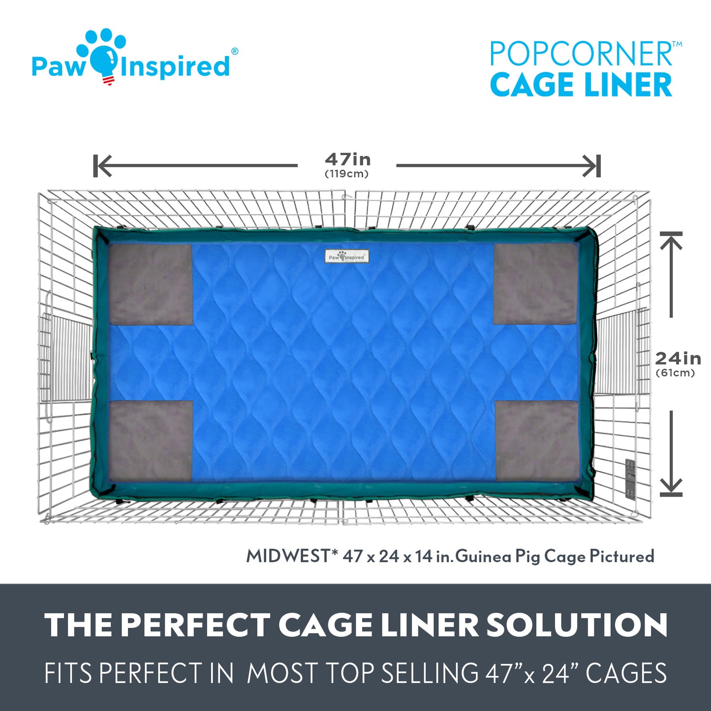PopCorner® Washable Guinea Pig Cage Liners