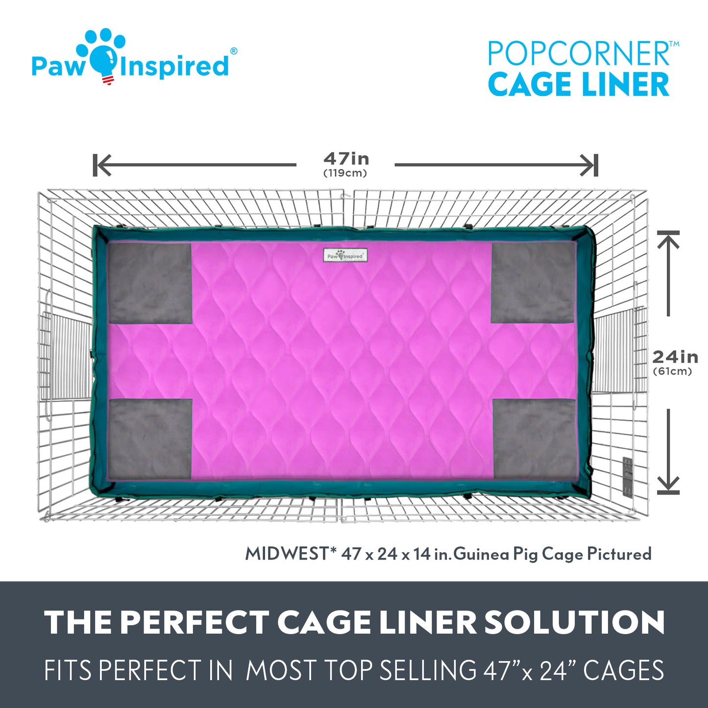 PopCorner® Washable Guinea Pig Cage Liners