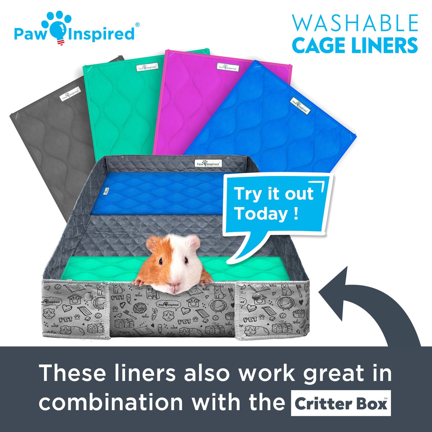 PopCorner® Washable Guinea Pig Cage Liners