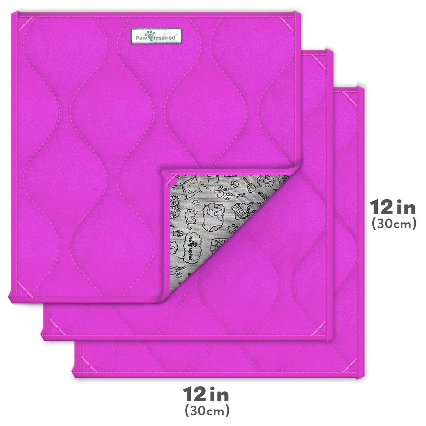 Washable 12”x12” Guinea Pig Cage Liner Pads (3 Count)