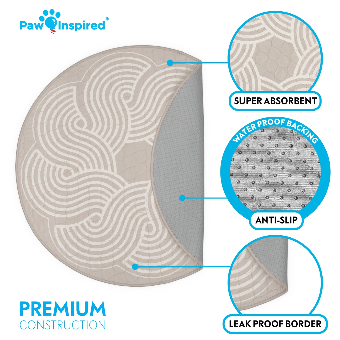 Round Designer Dog Pads