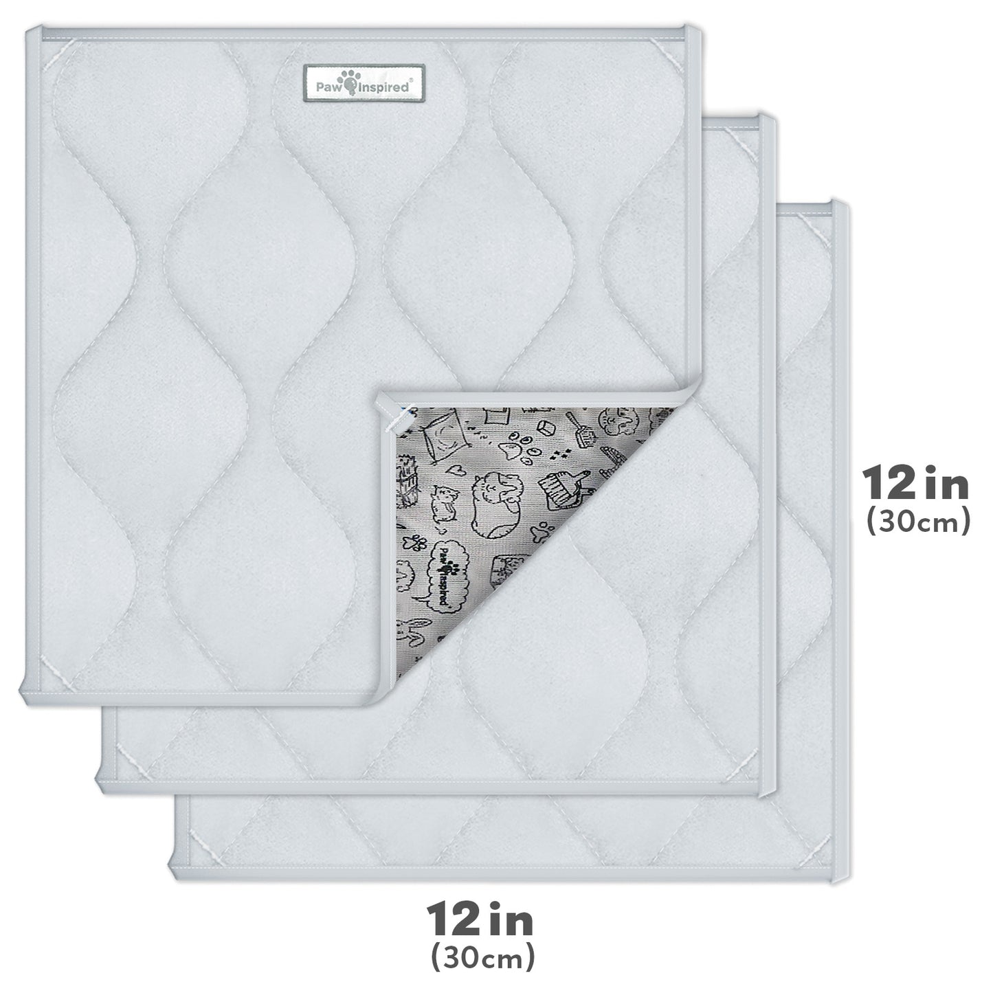 Washable 12”x12” Guinea Pig Cage Liner Pads (3 Count)
