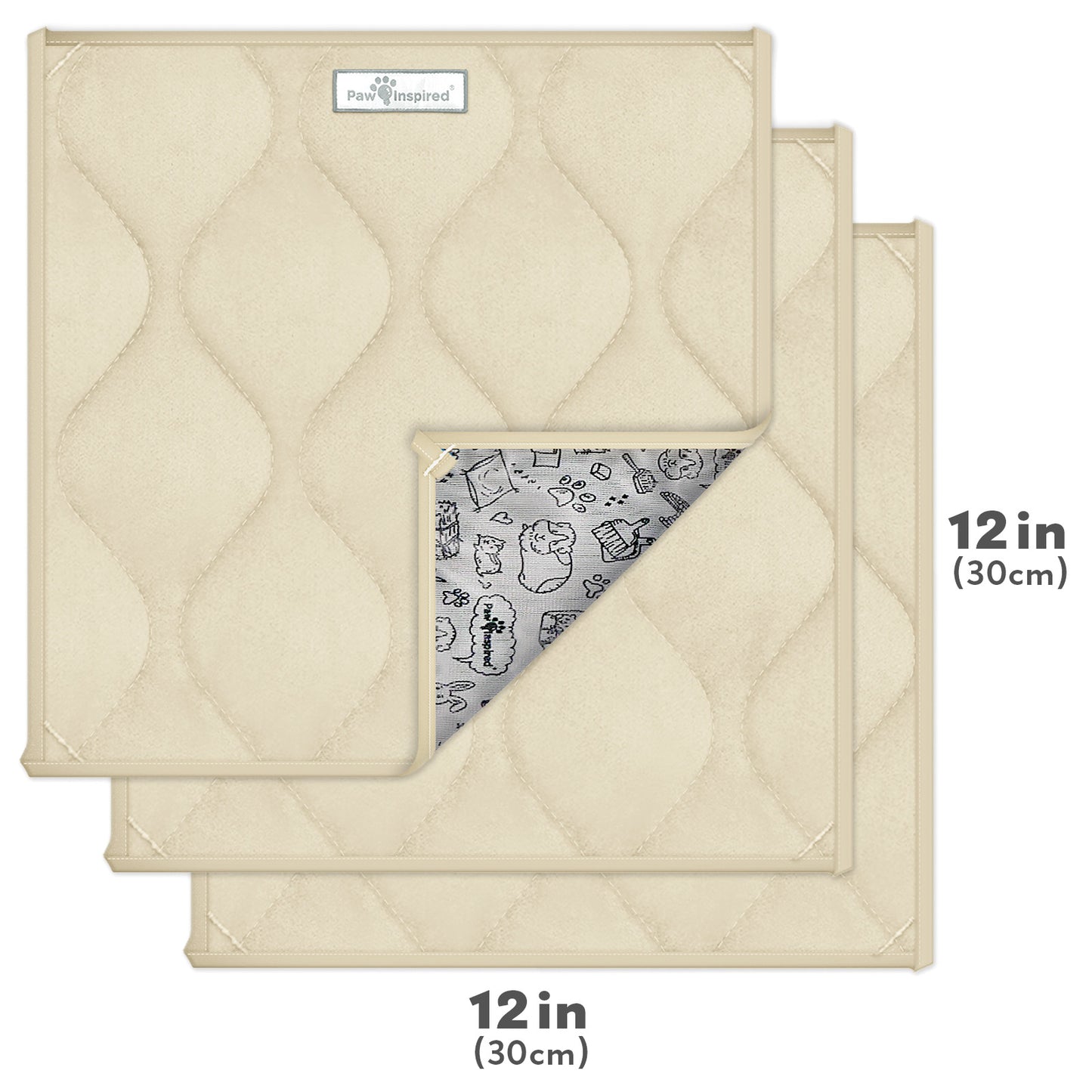 Washable 12”x12” Guinea Pig Cage Liner Pads (3 Count)