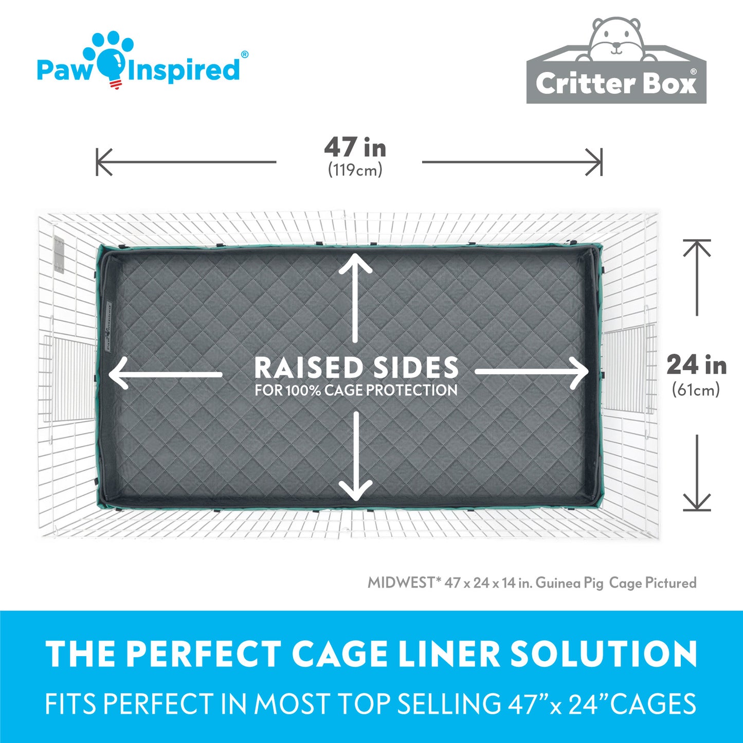 Critter Box® Reversible Cage Liner for Guinea Pigs and Other Small Animals
