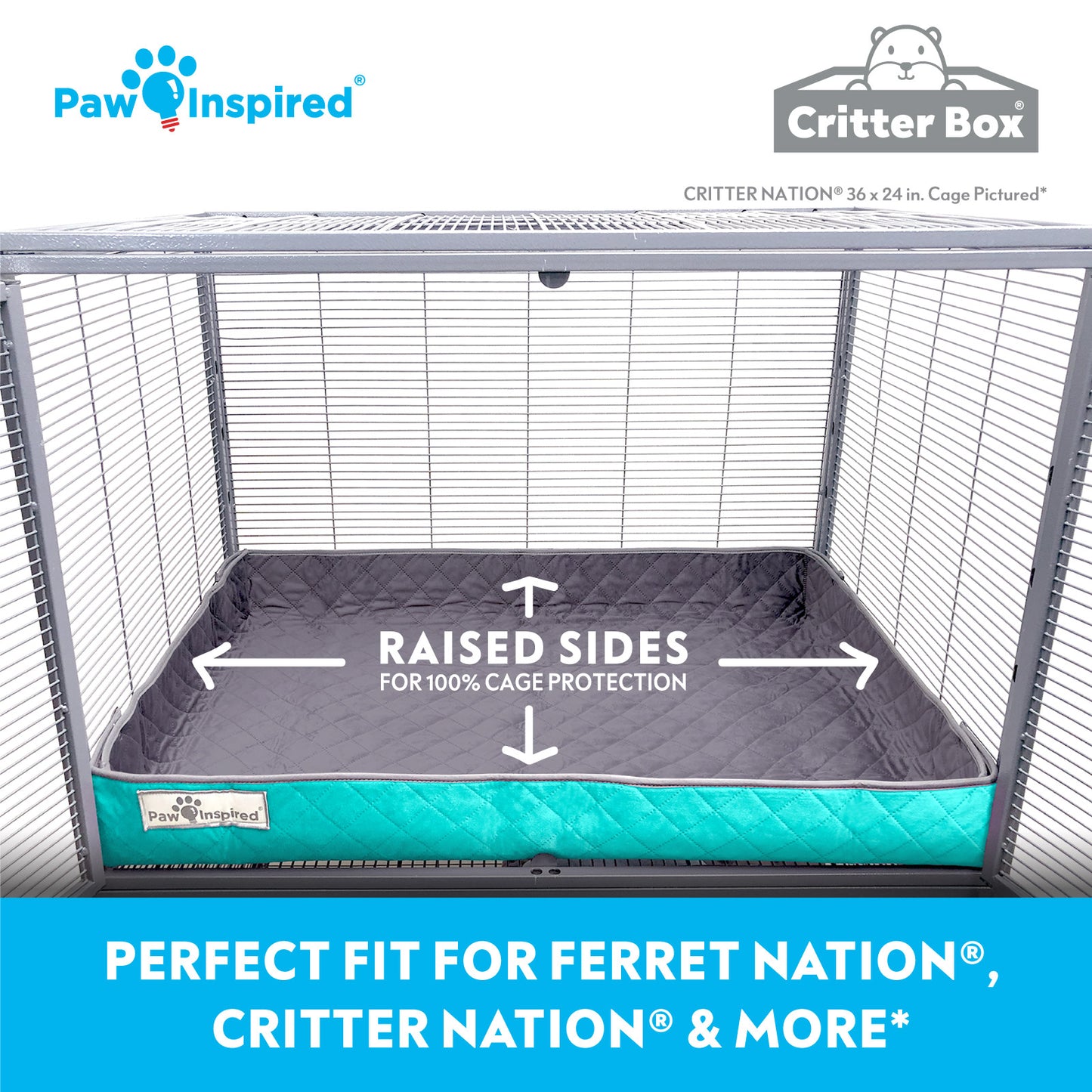 Critter Box® Reversible Cage Liner for Guinea Pigs and Other Small Animals