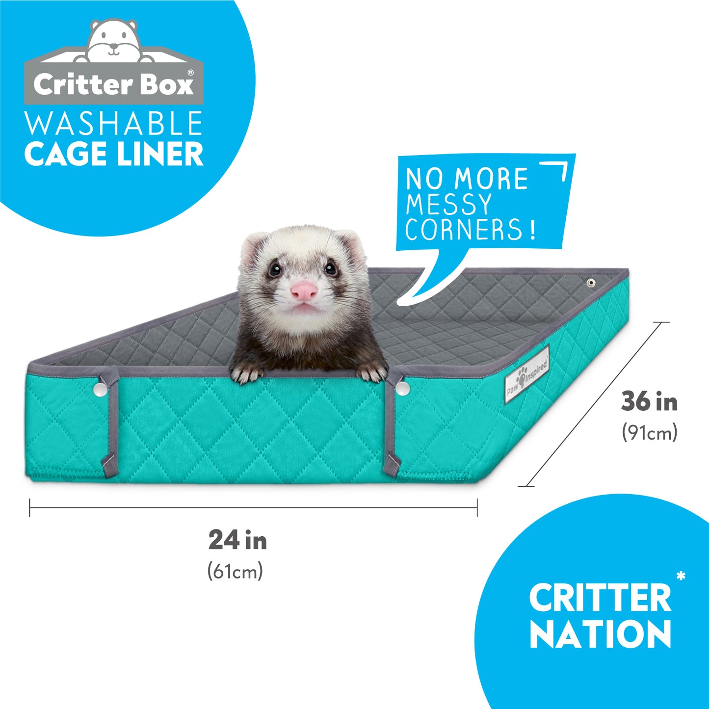 Critter Box® Reversible Cage Liner for Guinea Pigs and Other Small Animals