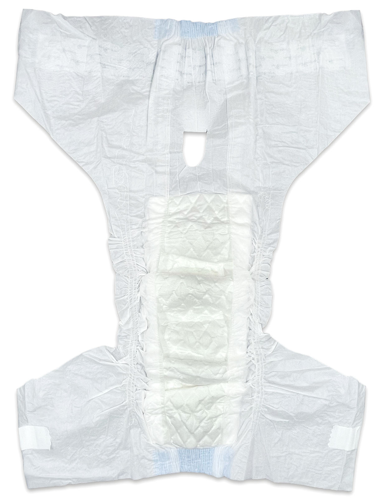 Large size Paw Inspired® disposable dog diaper laid flat, displaying quilted absorbent padding and tail