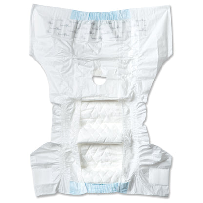 Top view of Paw Inspired® disposable dog diaper in size M, highlighting leakproof layers and elastic waist.