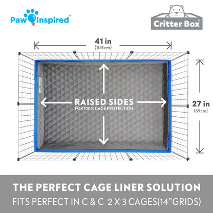 Critter Box® Washable Guinea Pig Cage Liner with Raised Sides