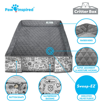 Critter Box® Washable Guinea Pig Cage Liner with Raised Sides