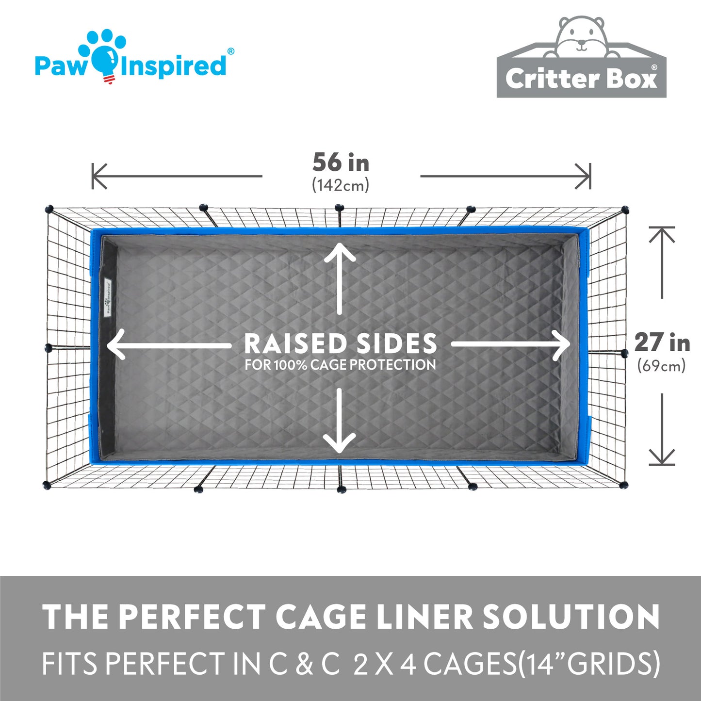 Critter Box® Washable Guinea Pig Cage Liner with Raised Sides
