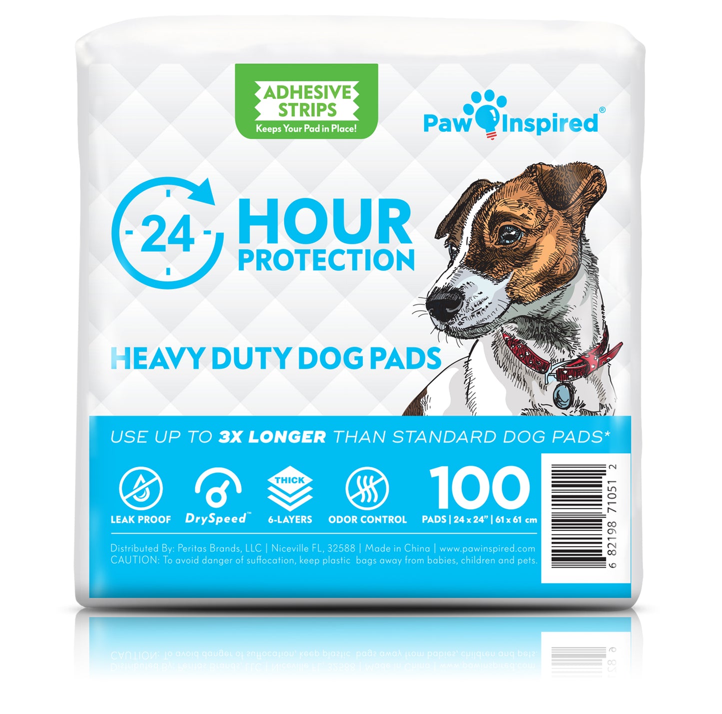 Heavy Duty 24 Hour Protection Dog Pads with Adhesive Strips