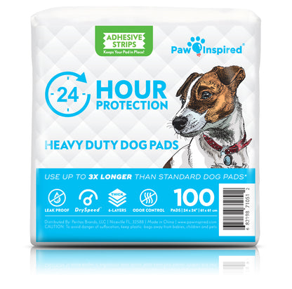 Heavy Duty 24 Hour Protection Dog Pads with Adhesive Strips