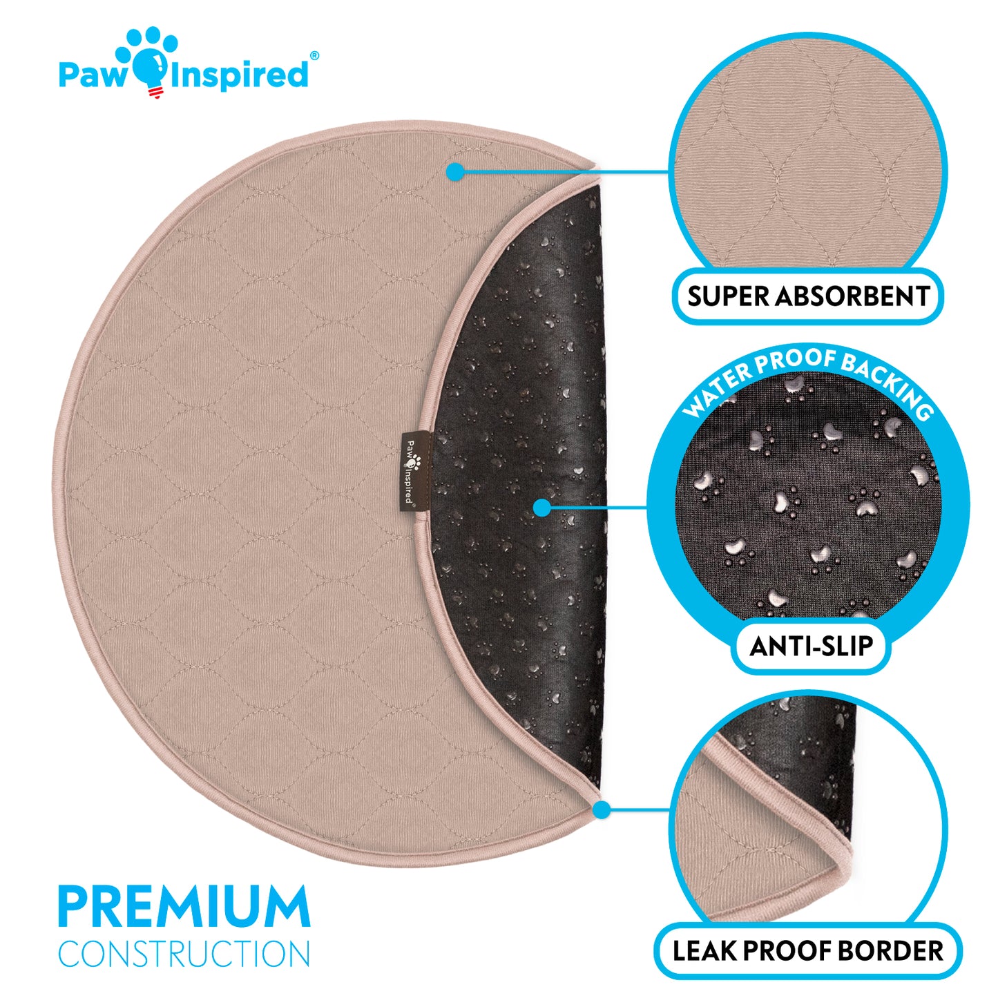 Round Washable Dog Pads