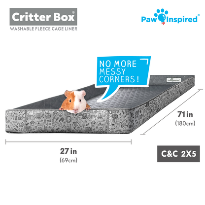 Critter Box® Washable Guinea Pig Cage Liner with Raised Sides