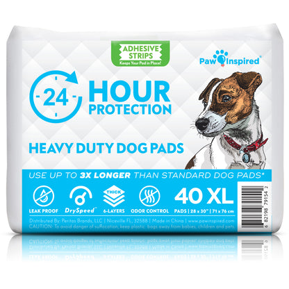 Heavy Duty 24 Hour Protection Dog Pads with Adhesive Strips