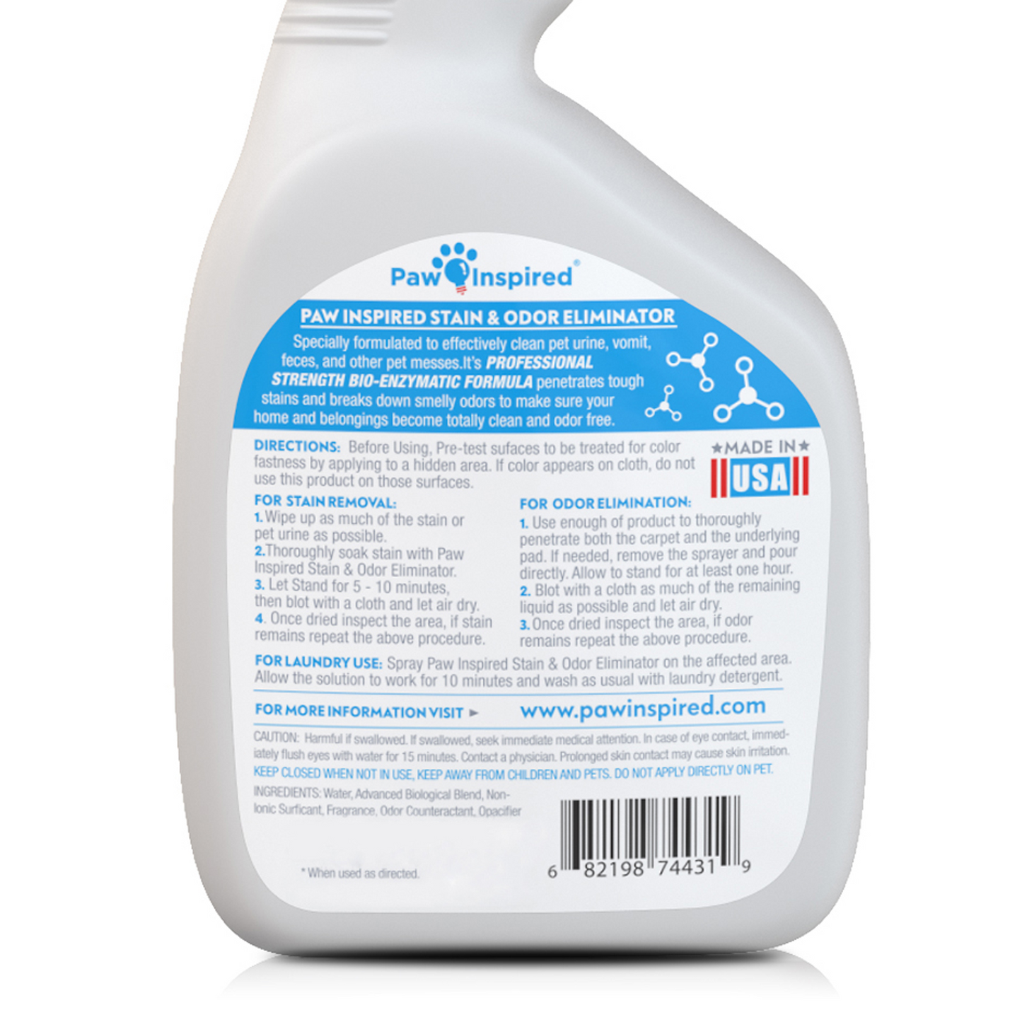 Paw Inspired Professional Strength Stain & Odor Eliminator Enzyme Cleaner