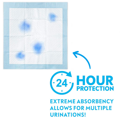 Heavy Duty 24 Hour Protection Dog Pads with Adhesive Strips