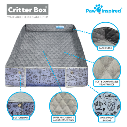Critter Box® Washable Guinea Pig Cage Liner with Raised Sides