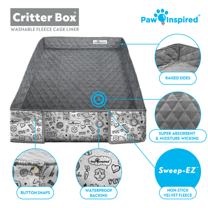 Critter Box® Washable Guinea Pig Cage Liner with Raised Sides