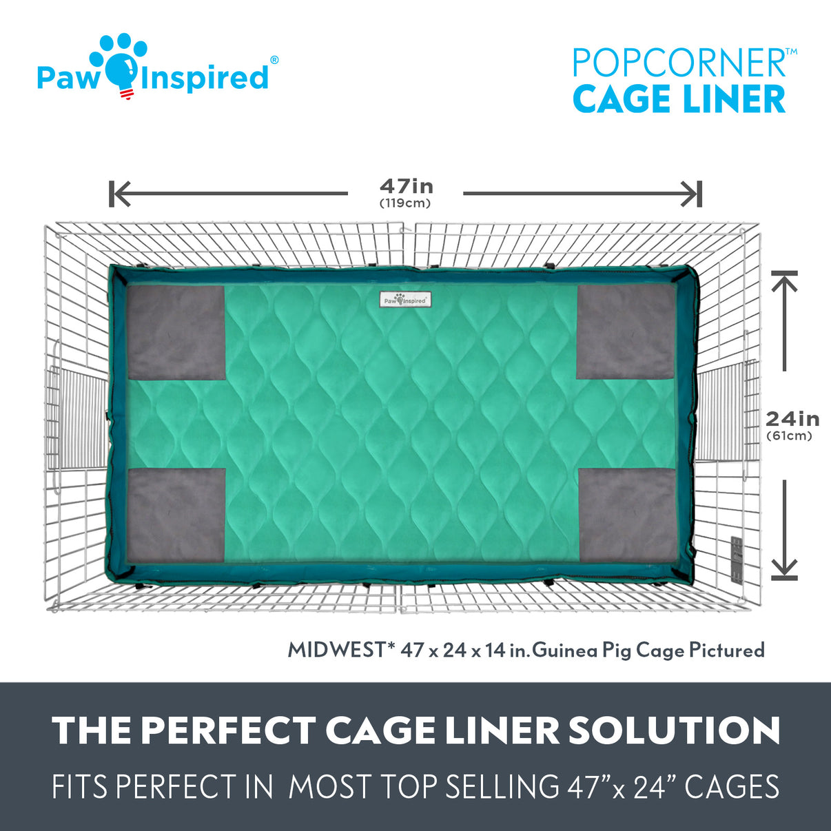 PopCorner® Washable Small Animal Cage Liners with Reinforced Corners ... - Dog Cage Liners With Elastic Corners